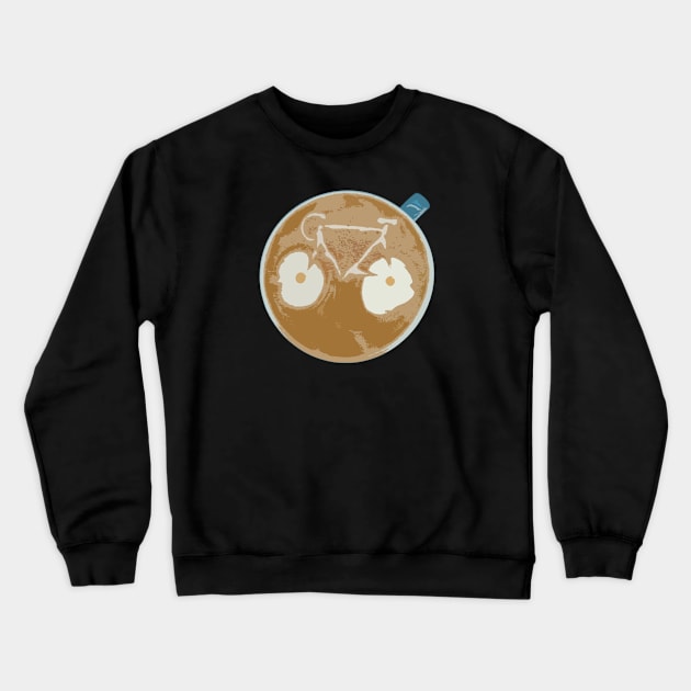 Cycling Latte Art Crewneck Sweatshirt by esskay1000